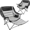 Oversized Padded Camping Chair with Removable Footrest - 400LBS Heavy-Duty Foldable Chair