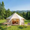 600D Oxford Bell Tent 14.8ft*9.2ft with Stove Jack for Glamping & Family Camping