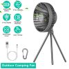 Fresh Fab Finds Portable Camping Fan Rechargeable Battery Powered Foldable Tripod Fan for Tent with Hanging Hook Carabiner Personal Desk Fan with 3 Sp