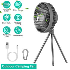 Fresh Fab Finds Portable Camping Fan Rechargeable Battery Powered Foldable Tripod Fan for Tent with Hanging Hook Carabiner Personal Desk Fan with 3 Sp