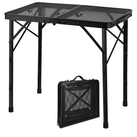 Camping Table, Folding Grill Table 2Ft, Portable Outdoor BBQ & Picnic Table, Easy Storage, Black