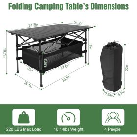 1pc Camping Table That Fold up Lightweight, Aluminum Folding Table Roll Up Table with Easy Carrying Bag for Indoor, Outdoor, Camping, Backyard, BBQ