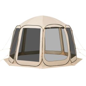 Screen House Tent, 12 x 11 ft, 10-12 Person Pop Up Screen Tent, Portable Screened in Canopy with Carry Bag, Netting Sides, Ground Stakes, for Garden