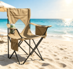 Folding Camping Chair Mesh Backrest  Metal Frame with Carrying Bag Outdoor Portable Reclining Seat for Picnic Travel