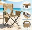 Folding Camping Chair Mesh Backrest  Metal Frame with Carrying Bag Outdoor Portable Reclining Seat for Picnic Travel