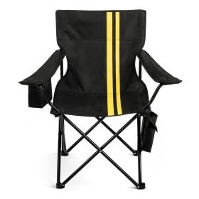 Folding Camping Chair with Built-in Cooler Bag, 350LBS Heavy Duty Portable Outdoor Chair with Cup Holder, Side Pocket & Carry Bag