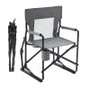 Folding Camping Chair, Padded High Back, Adjustable Lumbar Support, Extra Wide for Adults, 500 lbs Steel Frame, Portable Outdoor,Gray