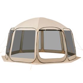 Screen House Tent, 15 x 13.8 ft, 12-15 Person Pop Up Screen Tent, Portable Screened in Canopy with Carry Bag, Netting Sides, Ground Stakes, for Garden