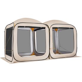 Screen House Tent, 12 x 6 ft, 2 in 1 Pop Up Screen Tent, Portable Screened in Canopy with Carry Bag, Netting Sides, Ground Stakes, for Garden, Patio
