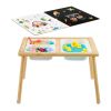 Sensory Table for Toddlers, Wooden Kids Activity Table with Reversible Double-Sided Board, Storage Bins, and Non-Slip Feet