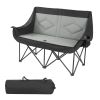 Double Camping Chair, Oversized Two Person Camp Chair with 660 lbs Heavy Duty Support, with Dual Cup Holders, Wine Glass Holders, Magazine Straps