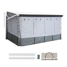 RV Awning Sun Shade Room - Compatible with 16 -17 ft Awnings, RV Awning Sun Shading Room with Door & Ventilated Mesh Windows