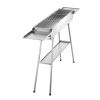 Foldable Charcoal Grill, 250 sq.in. Portable Charcoal Barbecue Grill with Liftable Charcoal Tray & Side Tables