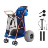 Beach Cart with Large Wheels for Sand, 165 lbs Load Capacity, Heavy Duty Folding Beach Wagon with 12" Balloon Wheels, Insulated Cooler Bag