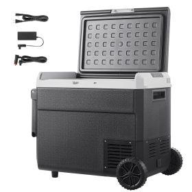 12 Volt Car Refrigerator, 63.4QT/60L Car Fridge, Portable Electric Cooler with Wheels and Handle, -4-68 Fahrenheit