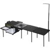 Outdoor Mobile Kitchen, Portable Multifunctional Camp Box with Wheels All in One Integrated Cooking Station with Windproof Stove