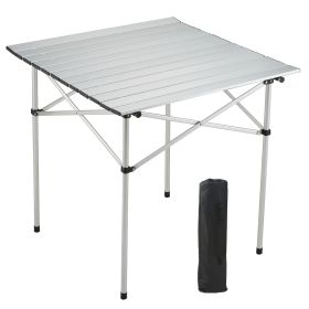 Folding Camping Table, Outdoor Portable Side Tables, Lightweight Fold Up Table, Aluminum Ultra Compact Work Table with Carry Bag, For Cooking, Beach
