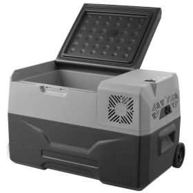 Car Refrigerator, 12 Volt Car Refrigerator Fridge, 30 L Single Zone Portable Freezer with Wheels and Handle, -4-68 F