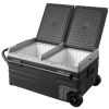 Portable Car Freezer, 100 Quart Portable Refrigerator Freezer, 95L Dual Storage Zone Camping Freezer, -4 - F 12 Volt Fridge Freezer