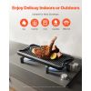 Reversible Grill/Griddle, 20x10 inch Pre-Seasoned Cast Iron Griddle, Portable Rectangular Pan with Handle