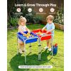 Sensory Table for Toddlers, Kids 2-Station Sand and Water Adjustable Play Table with Detachable Storage Bins and Non-Slip Feet, Carbon Steel Frame