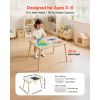 Sensory Table for Toddlers, Wooden Kids Activity Table with Reversible Double-Sided Board, Storage Bins, and Non-Slip Feet