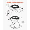 Portable Toilet for Camping, 350 lbs Weight Capacity, Stainless Steel Foldable Camp Travel Toilet with Soft Seat for Adults, Suitable for Truckers