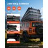 Rooftop Tent Hard Shell, 2-3 Person Aluminum Roof Top Tent Hardshell with Tri-Color LED Light, Thick Mattress & Window