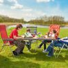 5FT Folding Picnic Table with Rattan Grain HDPE Tabletop and Sturdy Metal Fame