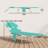 Tanning Chair with Face Hole, 5-Level Adjustable Outdoor Chaise Lounge Chair with Pillow for Beach, Pool, Light Green
