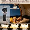 Portable Tent Ceiling Fan Built-in LED Lantern Remote Controlled Timing Fan Light for Camping Beach RV Indoor Use