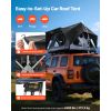 Rooftop Tent, 2-3 Person Foldable Aluminum Roof Top Tent with Tri-Color LED Light, Thick Mattress & 10 Windows