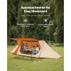 Camping Hot Tent, Lightweight Bushcraft Tent with Stove Jack & 2 Tarp Poles, Waterproof Winter Hot Tents Shelters