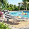 Tanning Chair with Face Hole, 5-Level Adjustable Outdoor Chaise Lounge Chair with Pillow for Beach, Pool, Black Stripe