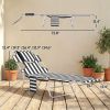 Tanning Chair with Face Hole, 5-Level Adjustable Outdoor Chaise Lounge Chair with Pillow for Beach, Pool, Black Stripe