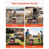 Outdoor 2-Tier Kitchen with Zippered Bag, Portable Folding Cook Table for BBQ, Party and Camping, Brown