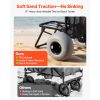Beach Dolly with Big Wheels for Sand, 18" x 15" Cargo Deck, Folding Sand Cart with 12" Balloon Wheels