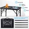 Camping Table, Folding Grill Table 2Ft, Portable Outdoor BBQ & Picnic Table, Easy Storage, Black