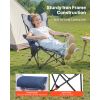 Reclining Camping Chair, 4 Adjustable Positions, Portable Folding Lounger for Adults, Mesh Beach Chair with Footrest & Plush Cushion, Supports 220 lbs