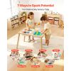 Sensory Table for Toddlers, Wooden Kids Activity Table with Reversible Double-Sided Board, Storage Bins, and Non-Slip Feet