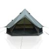 4 Season Bell Tent 9.8 FT, Green Waterproof Glamping Yurt Tent with Stove Jack, Fits 4 People Family Camping Tent for Outdoor Parties & Camping