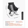 Heated Camping Chair, 3 Heating Settings, Large-Sized Padded Folding Rocker, Heavy Duty Outdoor Lawn Chairs with Pocket & Cupholder, Support 225lbs