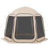 Screen House Tent, 10 x 9.2 ft, 4-8 Person Pop Up Screen Tent with Extended Awning, Portable Screened in Canopy with Carry Bag, Netting Sides