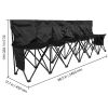 Portable Folding Bench, 6 Seat Soccer Bench with Multiple Storage Pockets & Carrying Bag, Lightweight Sideline Seating with Back Rest for Football