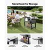 80QT Rolling Ice Chest, Holds up to 50 Bottles / 110 Cans, Portable Patio Party Bar Drink Cooler Cart with Bottom Shelf & Foldable Side Shelves