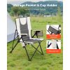 Folding Camping Chair, 3 Reclining Positions, Outdoor High Back Camping Chair, 260lbs Weight Capacity