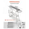 Foldable Charcoal Grill, 250 sq.in. Portable Charcoal Barbecue Grill with Liftable Charcoal Tray & Side Tables