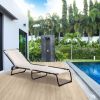 Cream Recline Mesh Lounge, Outdoor Breathable Chaise Bed for Supreme Relaxation & Comfort