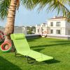 Folding Chaise Lounge Chair, Pool Sun Tanning Chair, Outdoor Lounge Chair with Reclining Back, Breathable Mesh Seat, Headrest