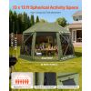 Pop up Gazebo Screen Tent, 13 x 13 ft, 13-Sided Spherical Camping Canopy Tent with Removable Top & Carry Bag, Quick-Set & Bite-Proof